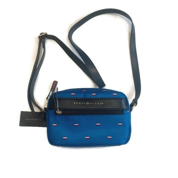 Tommy Hilfiger Small Nylon Crossbody Purse Bag Adjustable Strap 69J4372-401 Blue - Picture 1 of 5